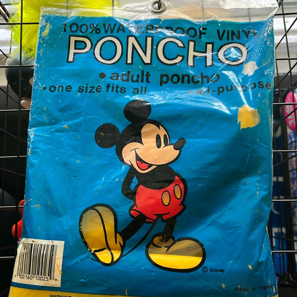 New Vintage Mickey Mouse Poncho